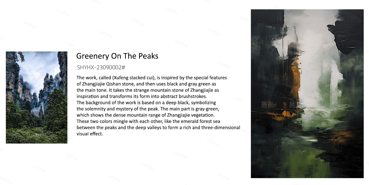 Lukisan Minyak Artistik - Kehijauan Di Puncak