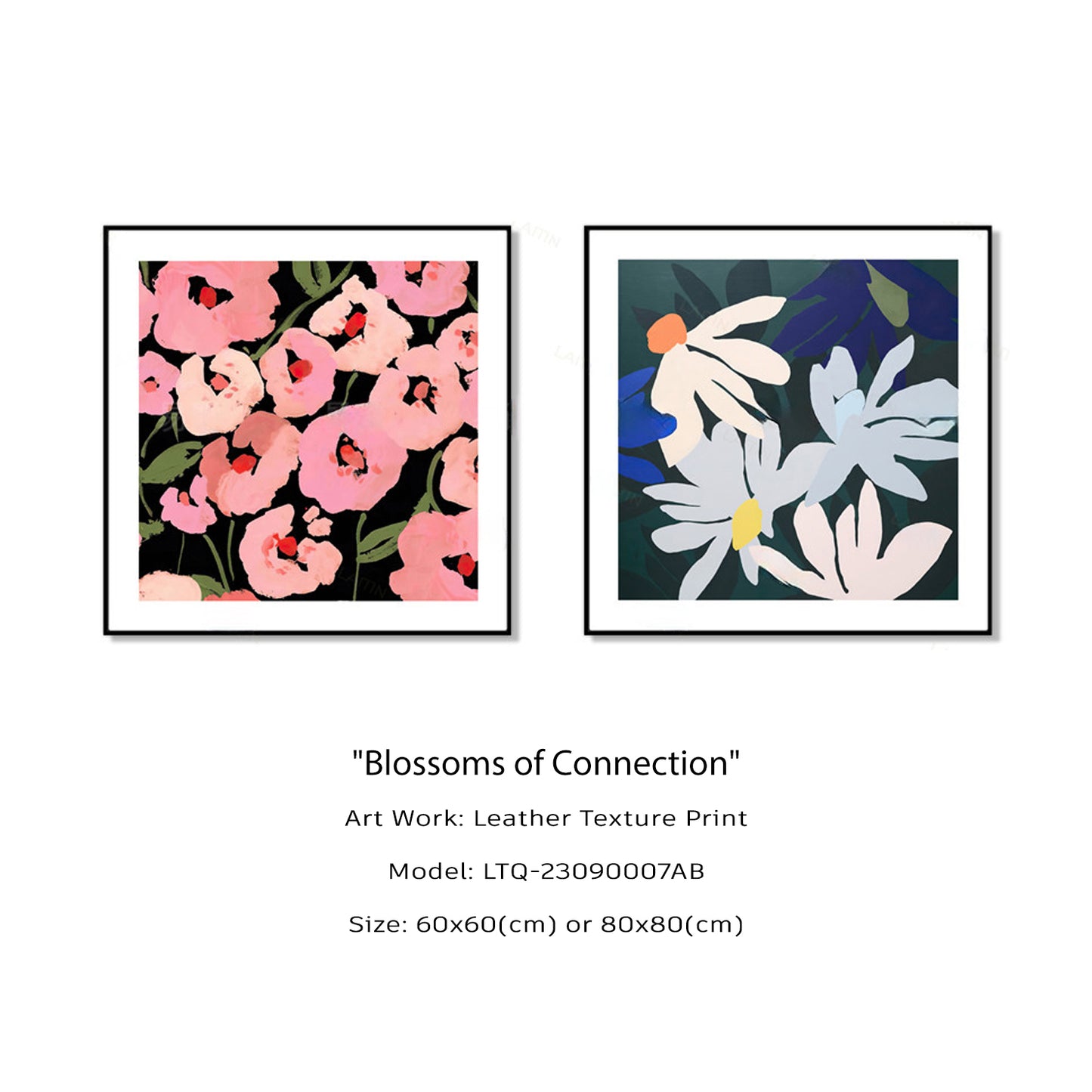 Abstract Leather Texture Printing Wall Art - Blossoms of Connection