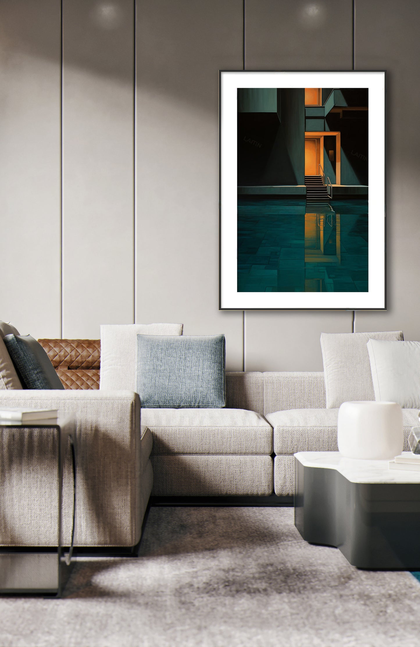 Lukisan Minyak Moden - Hati Jingga