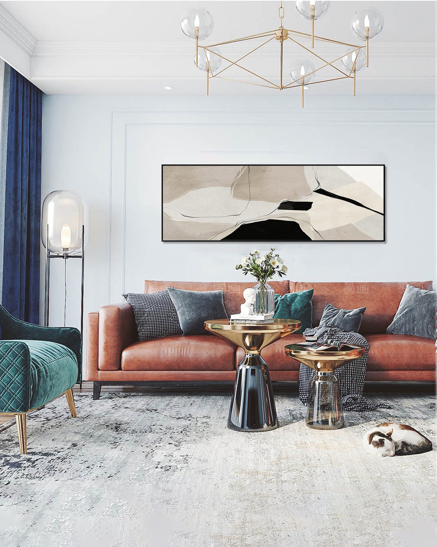 Karya Seni Cetakan Tekstur Kulit Moden - Tenunan