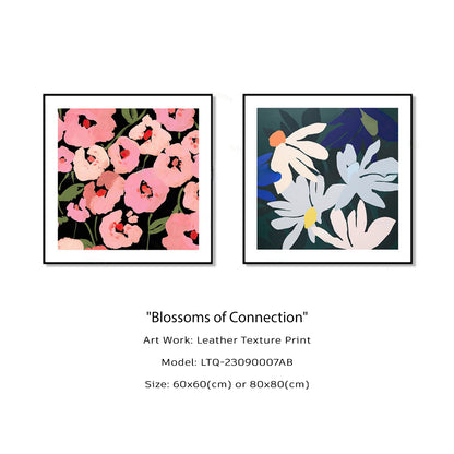 Abstract Leather Texture Printing Wall Art - Blossoms of Connection