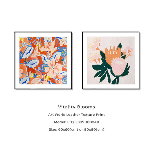 Abstract Leather Texture Printing Wall Art - Vitality Blooms