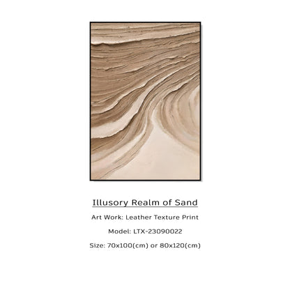 Artistic Leather Texture Print Art Work - Illusory Realm of Sand