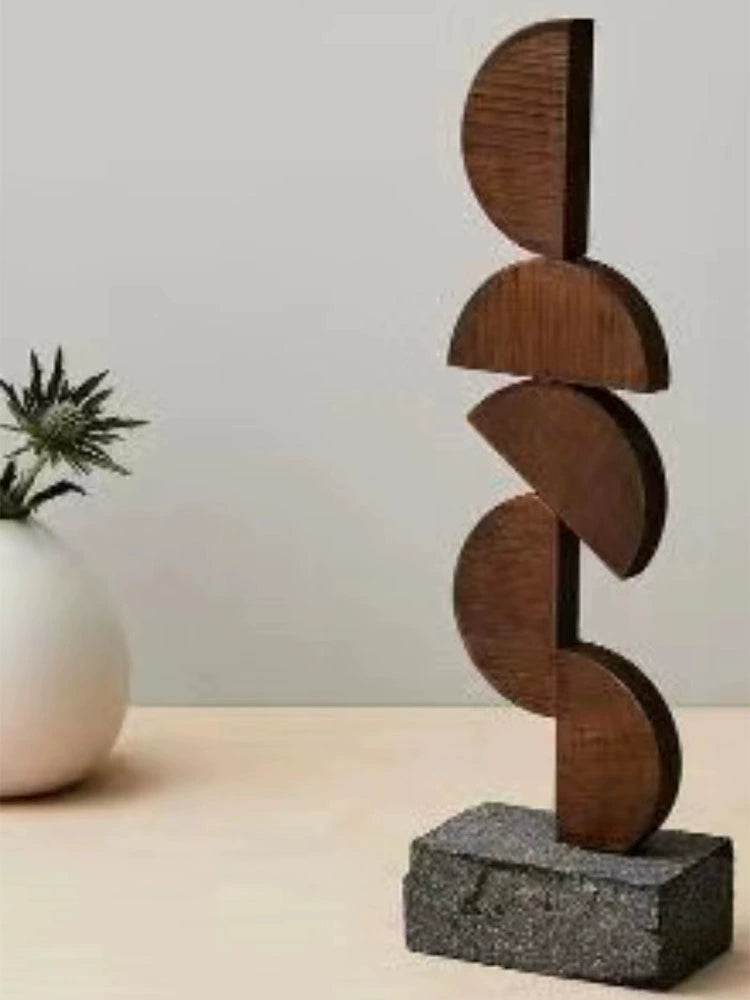 Entrance floor ornaments, model room, abstract solid wood sculpture artwork, sales office, staircase corner decoration