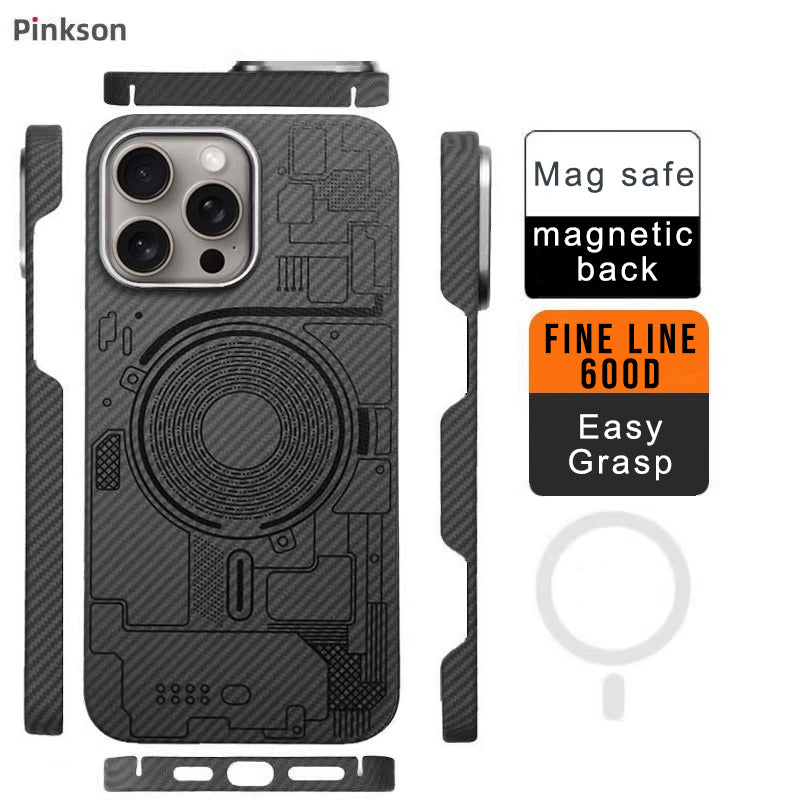 iPhone 16ProMax Phone Case Apple Protective Case Ultra Thin Kevlar Full Package Matte Hard Plus Carbon Fiber Pattern Anti-Drop Light Men's Business New Model