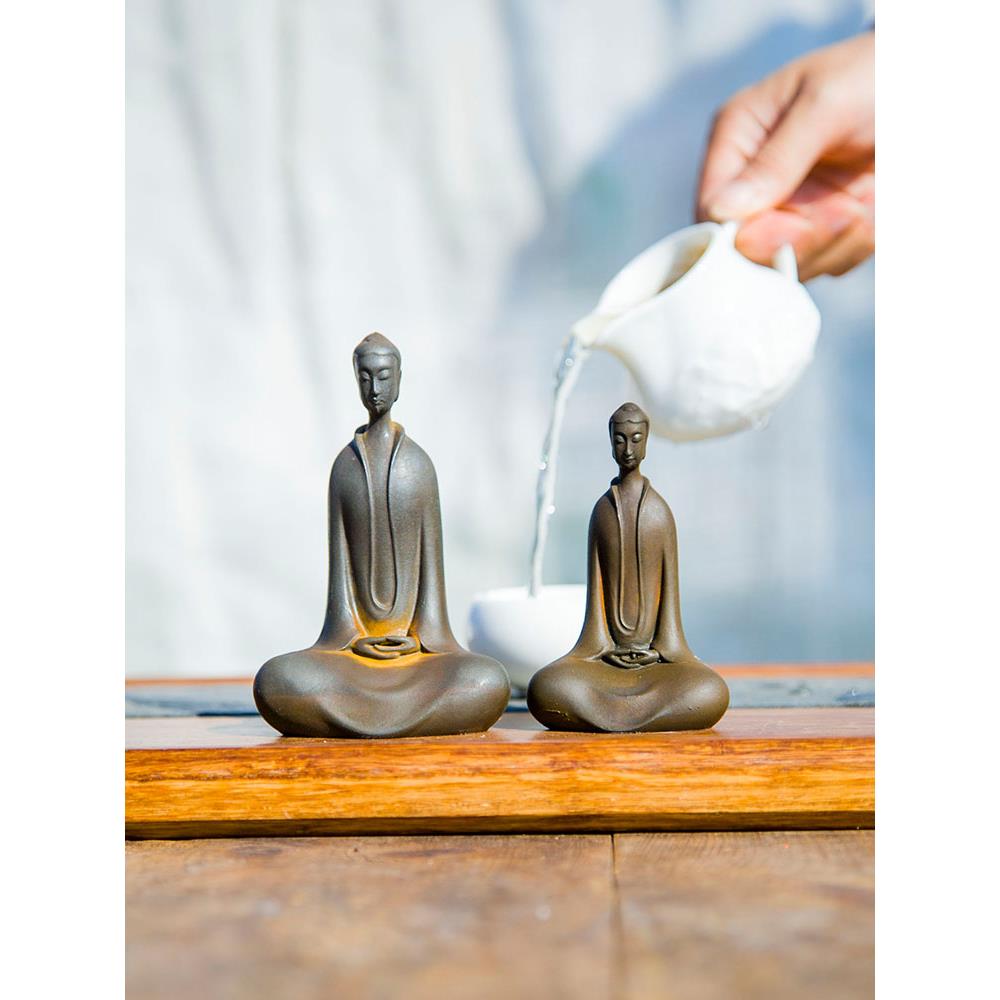 Zen Chinese Buddha statue of the Northern Wei Dynasty, such as the Buddha Shakyamuni, desktop decoration, small ornaments, imitation cast iron handicrafts