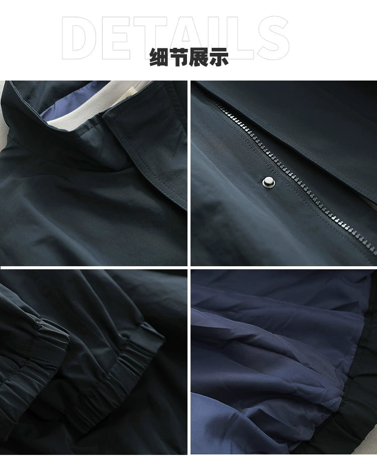 Japanese minimalist cityboy retro workwear style coach jacket men