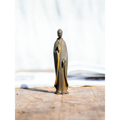 Zen Chinese Buddha statue of the Northern Wei Dynasty, such as the Buddha Shakyamuni, desktop decoration, small ornaments, imitation cast iron handicrafts