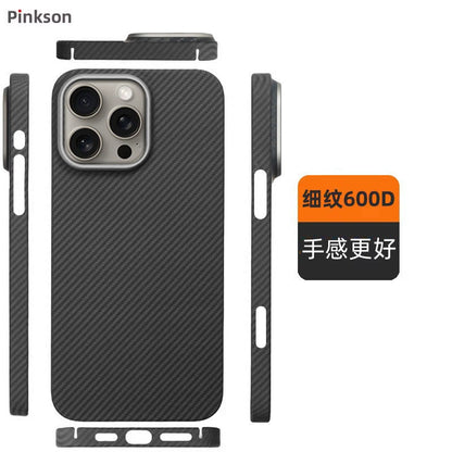 iPhone16ProMax Phone Case 16pm Apple 16 Protective Case Ultra Thin Kevlar Kevlar Full Package Matte Hard Plus Carbon Fiber Pattern Anti-Drop Light Men's Business New Model