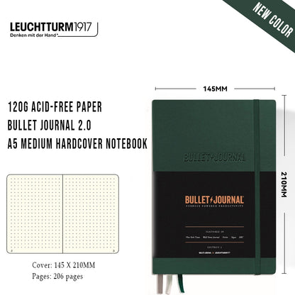 LEUCHTTURM1917 Germany Lighthouse Bullet Journal Bullet Note 2.0 Second Generation Thickened Edition Hand Ledger A5 Medium Open Hardcover