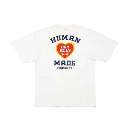 HUMAN MADE GRAPHIC T-SHIRT Classic heart letter print bamboo cotton cylinder short sleeve T-shirt