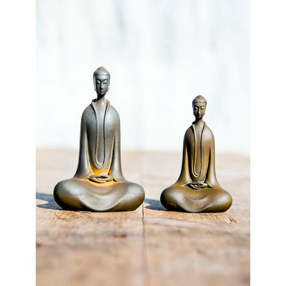 Zen Chinese Buddha statue of the Northern Wei Dynasty, such as the Buddha Shakyamuni, desktop decoration, small ornaments, imitation cast iron handicrafts